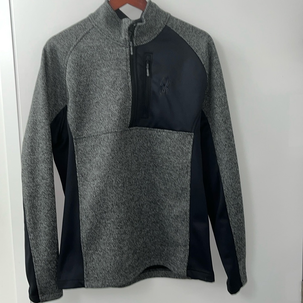Spyder Quarter Zip Sweater Size Large Excellent Used Condition, Grey a…